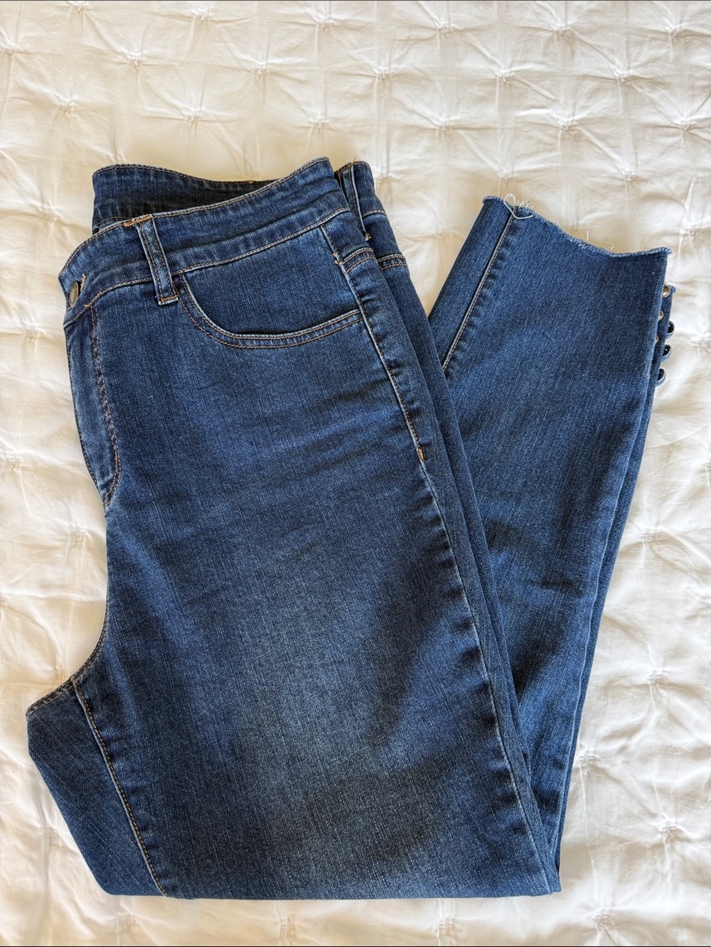 Slim-sation by Multiples size 10 tapered-Leg Women's Jeans in Blue Denim